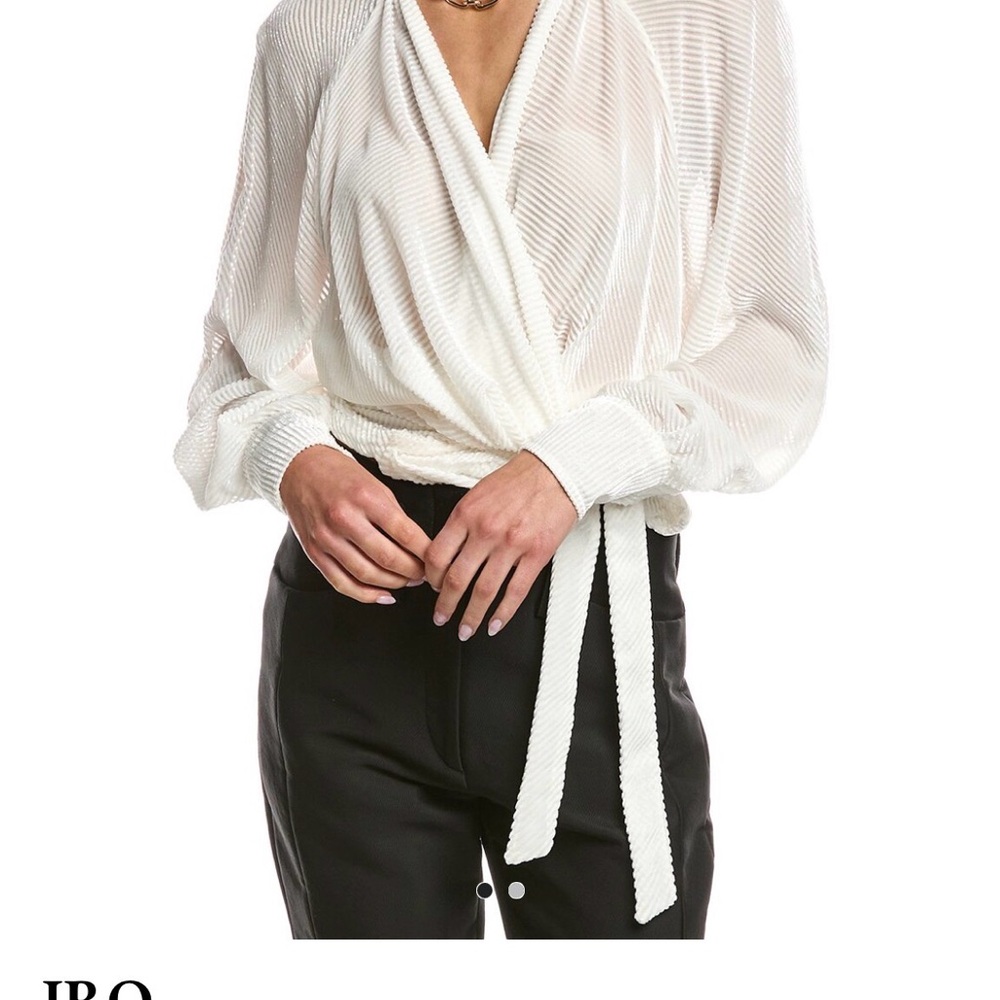 IRO Paris Women’s Off White Zendi Silk-Blend Top